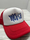 ‘Merica Embroidered Trucker Hat – Adjustable Red White & Blue Foam Front Cap | Patriotic Summer Hat
